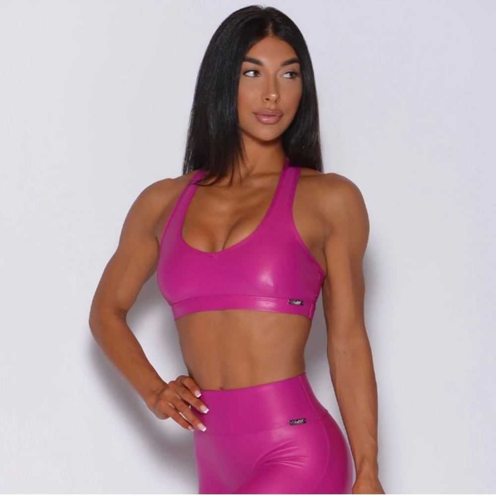 New Bombshell Sportswear Power Gloss Pink Bra M
